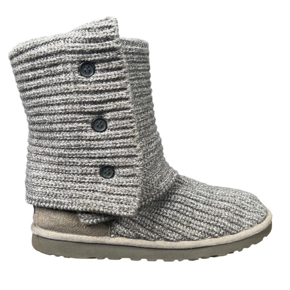 UGG Women’s Cardy Grey Knit Pull On Winter Boots Size US 9